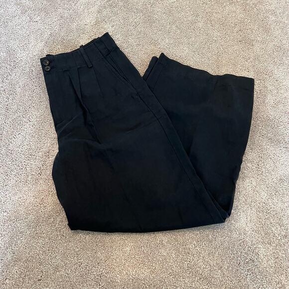 NWT Madewell Women's Wide Leg Linen Blend Trouser‎ Black Size 2 Petite - Picture 1 of 10